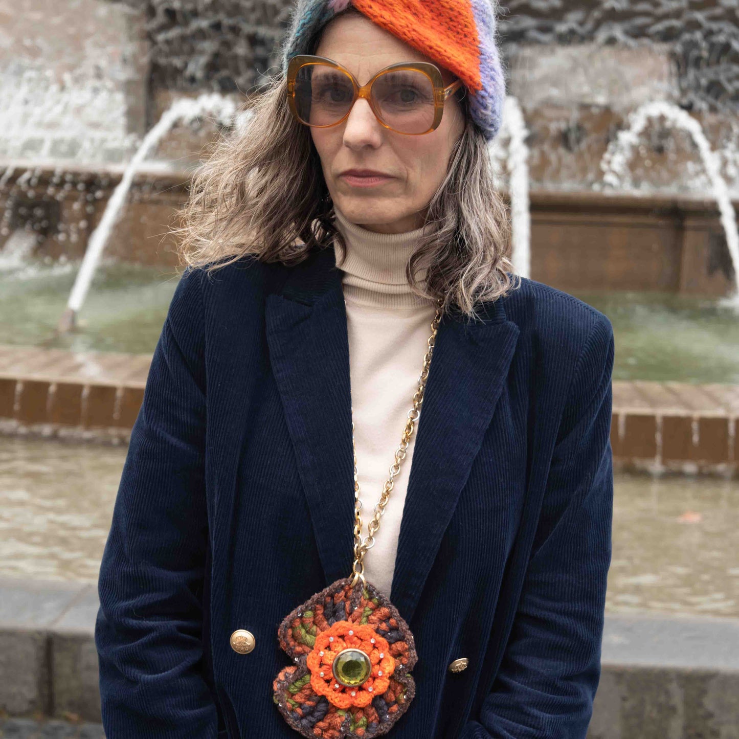Collana con fiori crochet -  Necklace with crocheted flowers