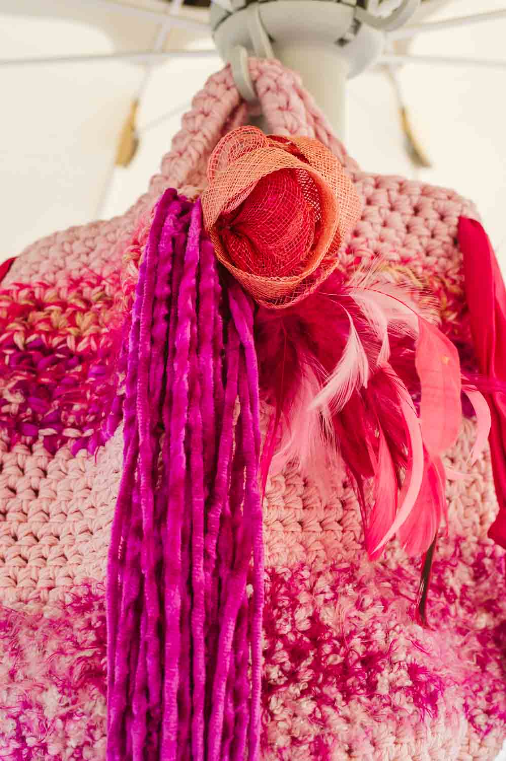 Borsa crochet rosa - Pink crocheted handmade bag