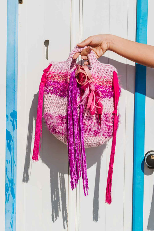 Borsa crochet rosa - Pink crocheted handmade bag