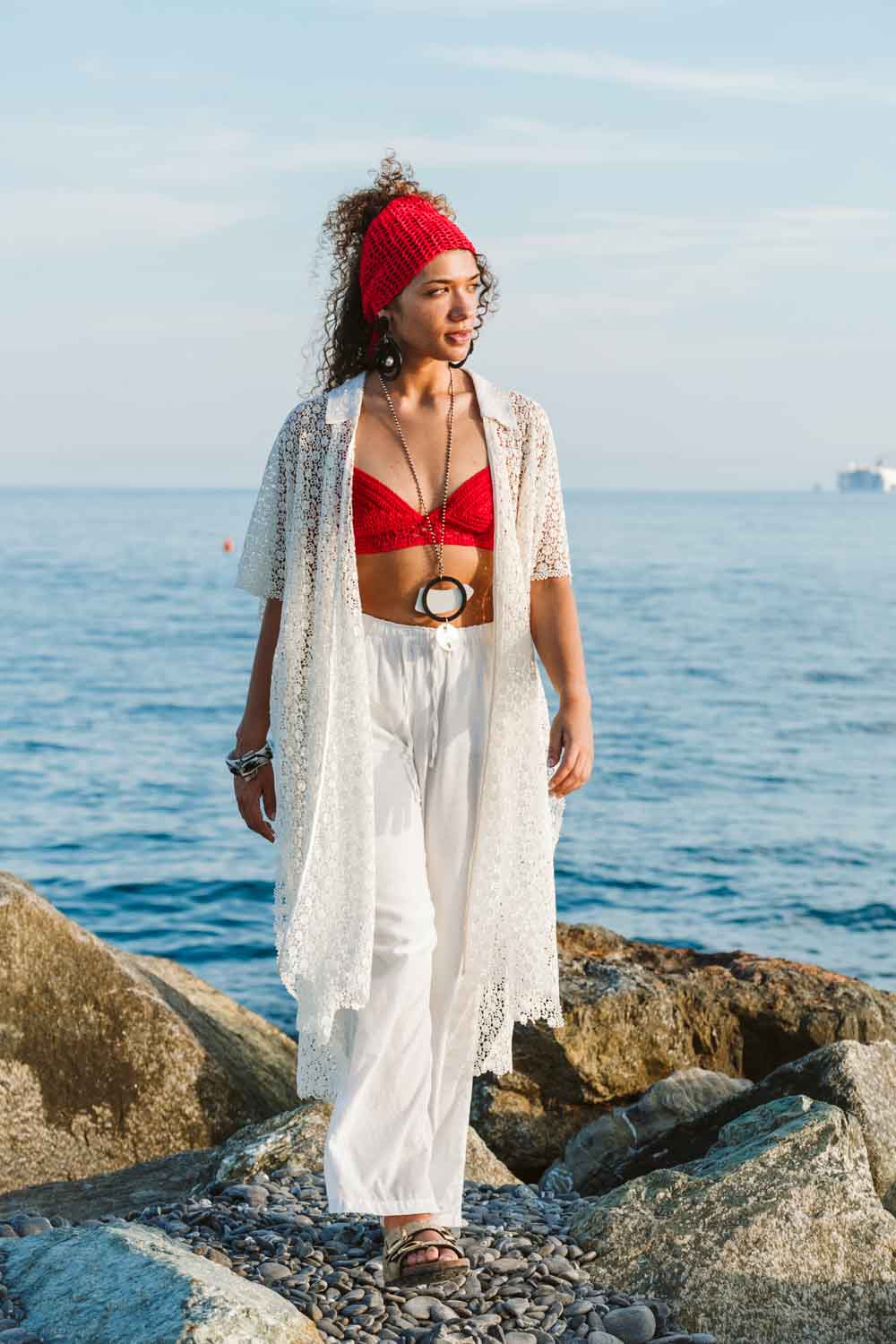 Kimono bianco in pizzo - White lace kimono