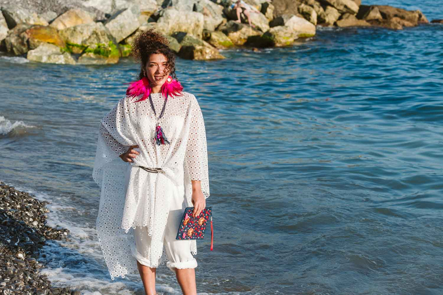 Poncho in pizzo bianco - White lace poncho
