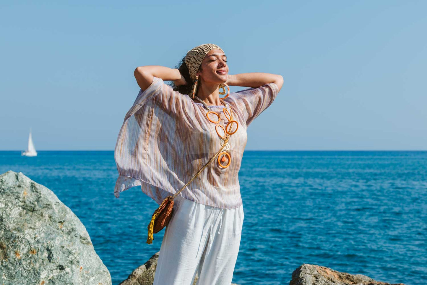 Poncho in seta stampata - Printed silk poncho