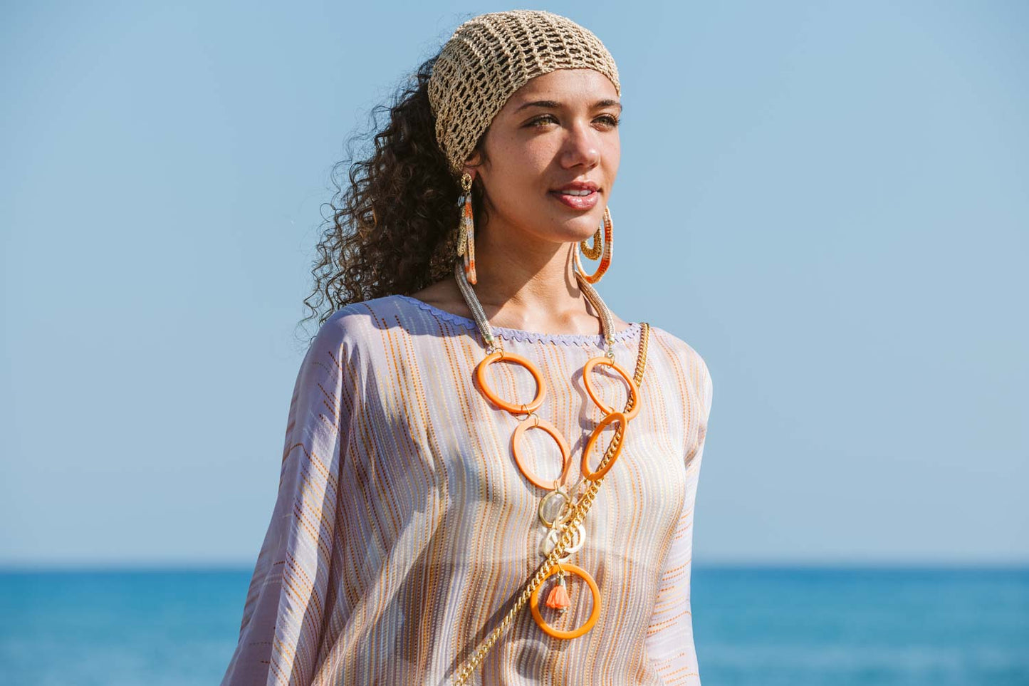 Poncho in seta stampata - Printed silk poncho