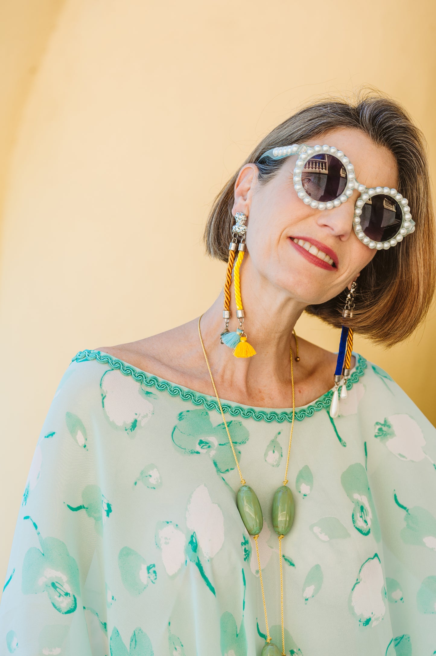 Poncho in georgette stampata - Printed georgette poncho