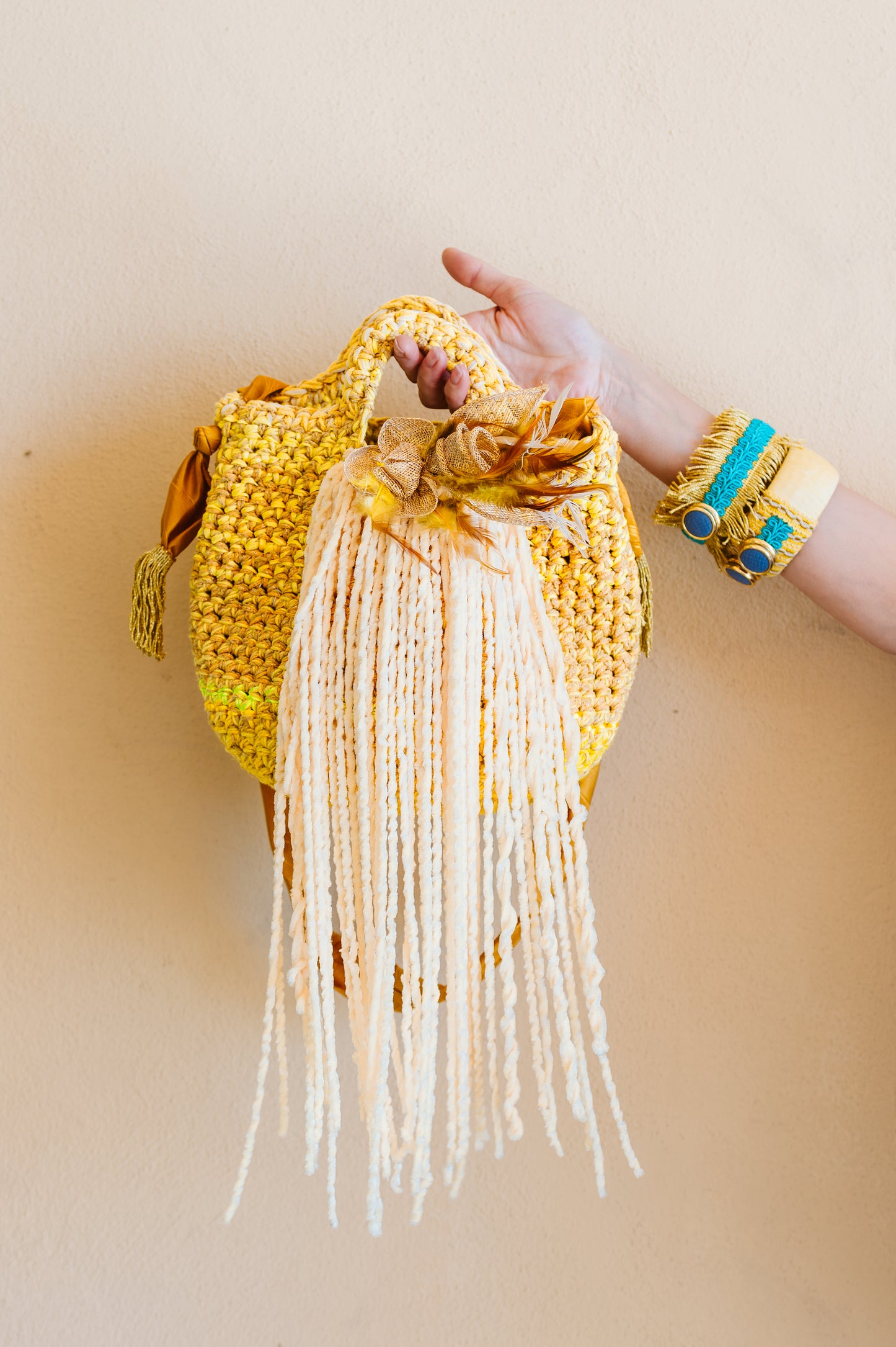 Borsa crochet gialla - Handmade yellow crocheted bag