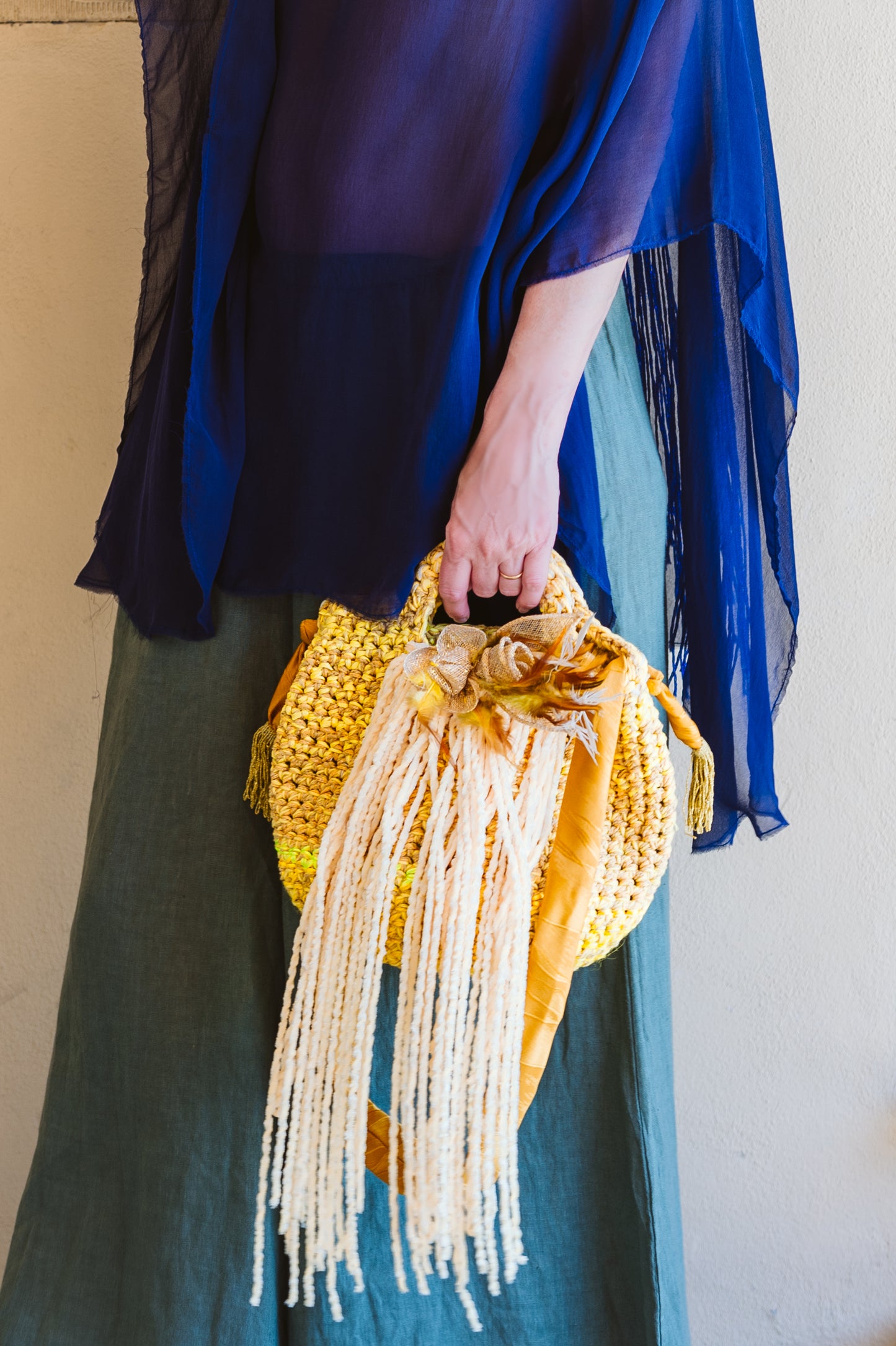 Borsa crochet gialla - Handmade yellow crocheted bag