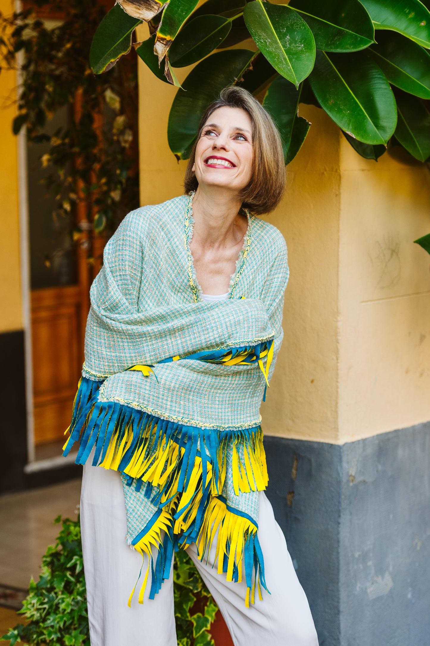 Cappa tessuto Chanel con frange - Chanel fabric cape with fringes