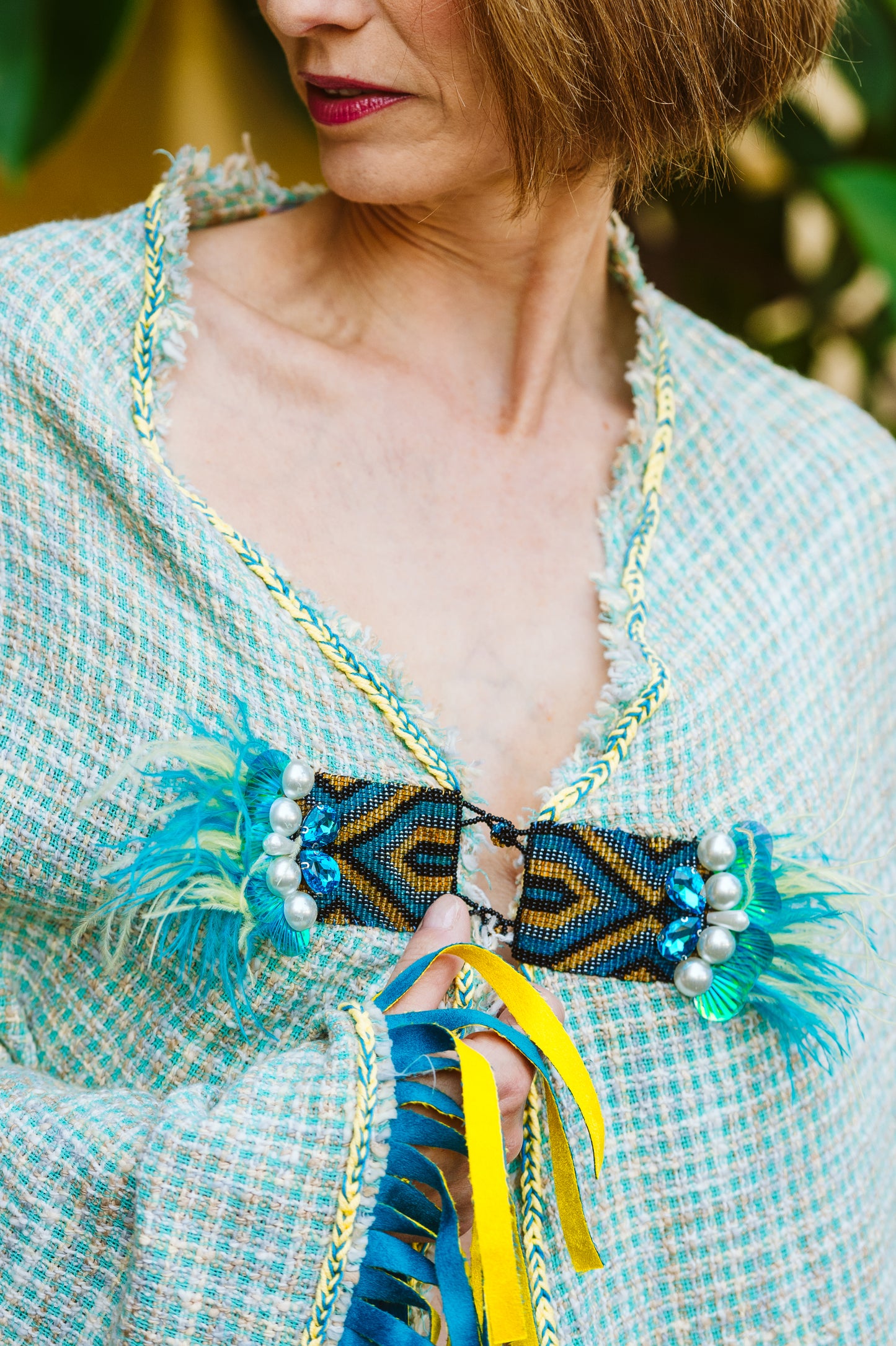 Cappa tessuto Chanel con frange - Chanel fabric cape with fringes