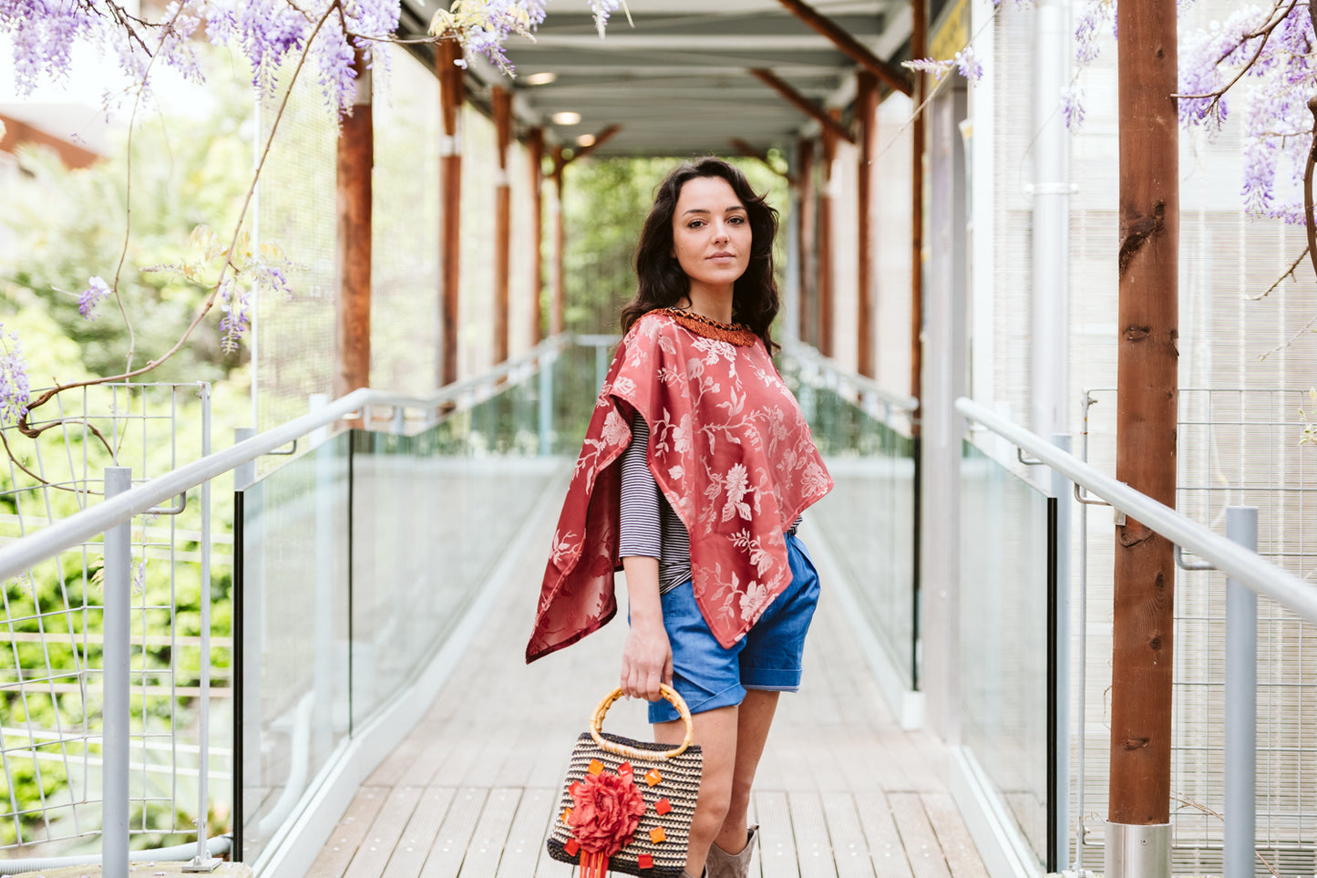 Poncho in tessuto da arredamento - Furnishing fabric poncho