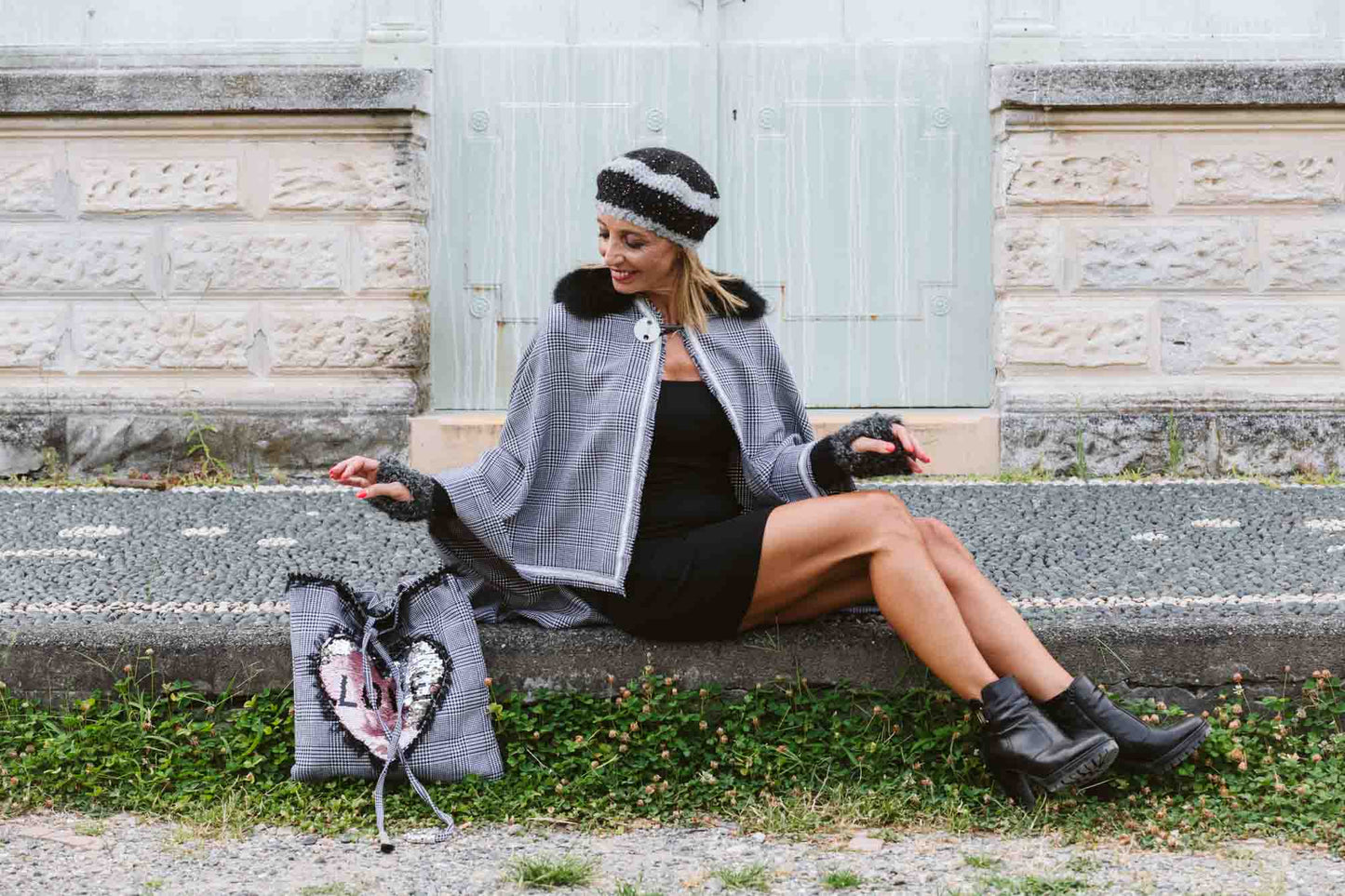 Borsa pied de poulle - Houndstooth tote bag