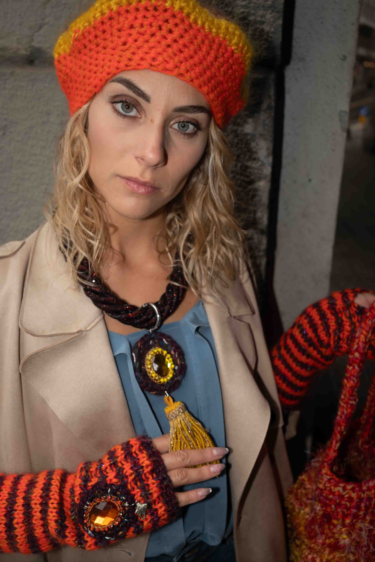 Cappello a basco in lana lavorato a crochet - Wool crocheted Basque hat